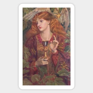 The Damsel of the Sanct Grael, (Holy Grail) by Dante Gabriel Rossetti (1828-1882) Sticker